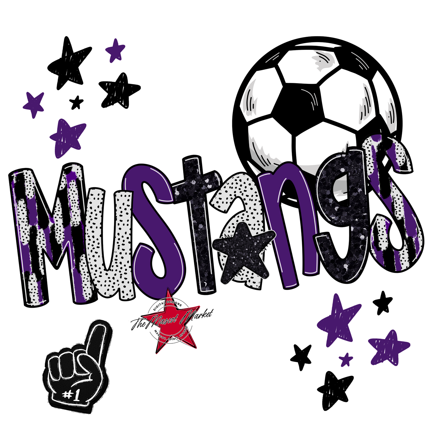 Mustangs Soccer Scrape-Purple