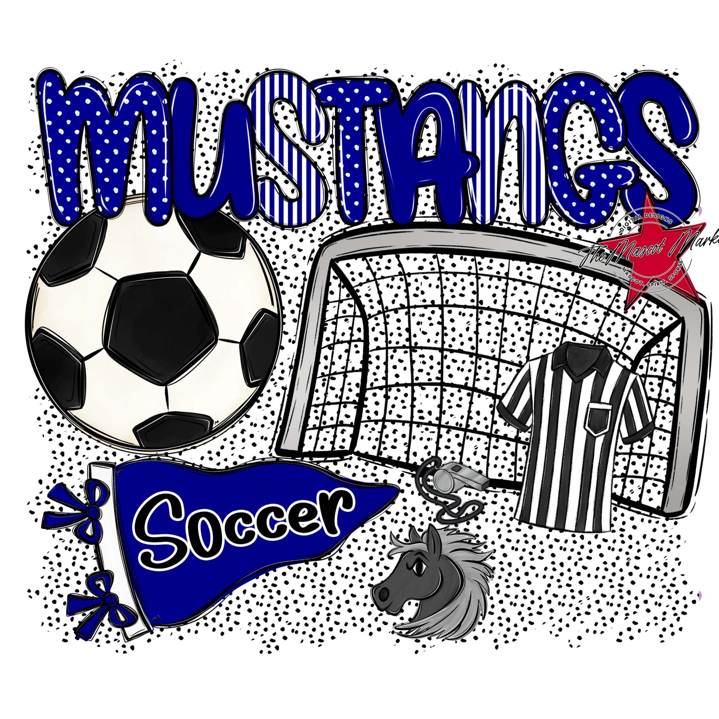 Mustangs Soccer Spirit-Blue