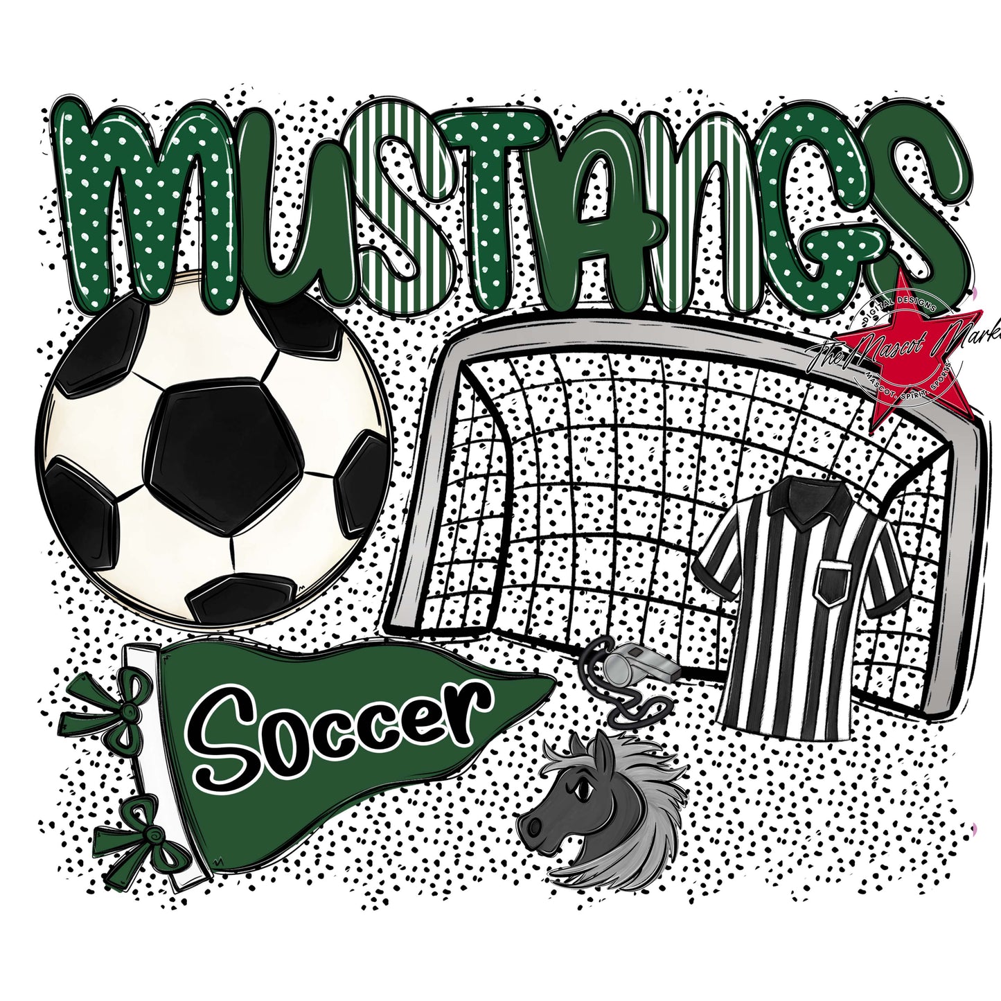 Mustangs Soccer Spirit-Green