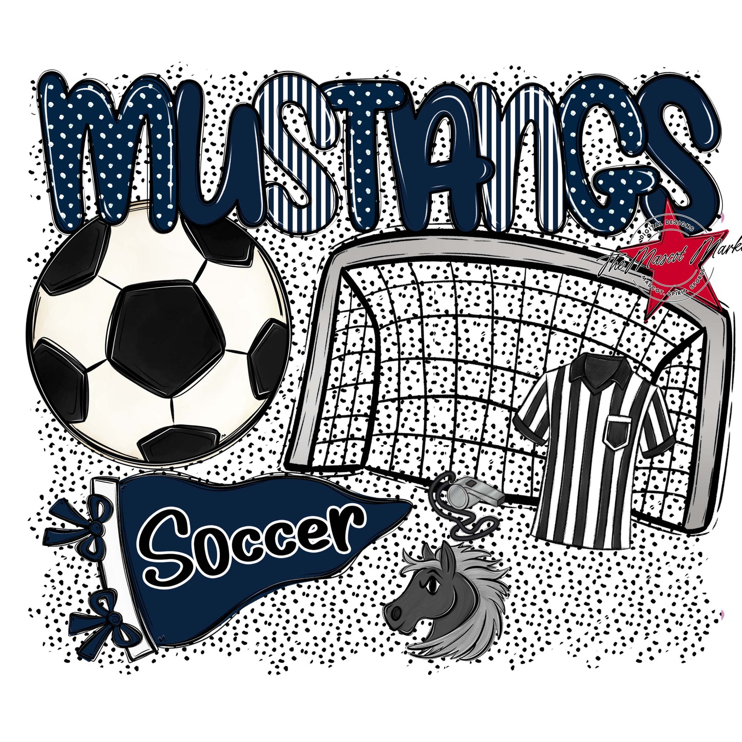 Mustangs Soccer Spirit-Navy