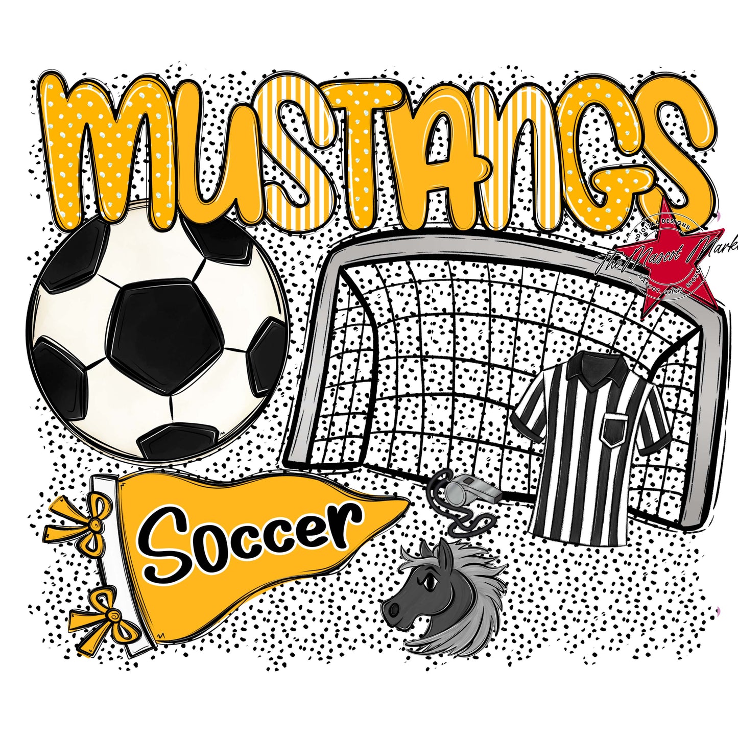 Mustangs Soccer Spirit-Yellow