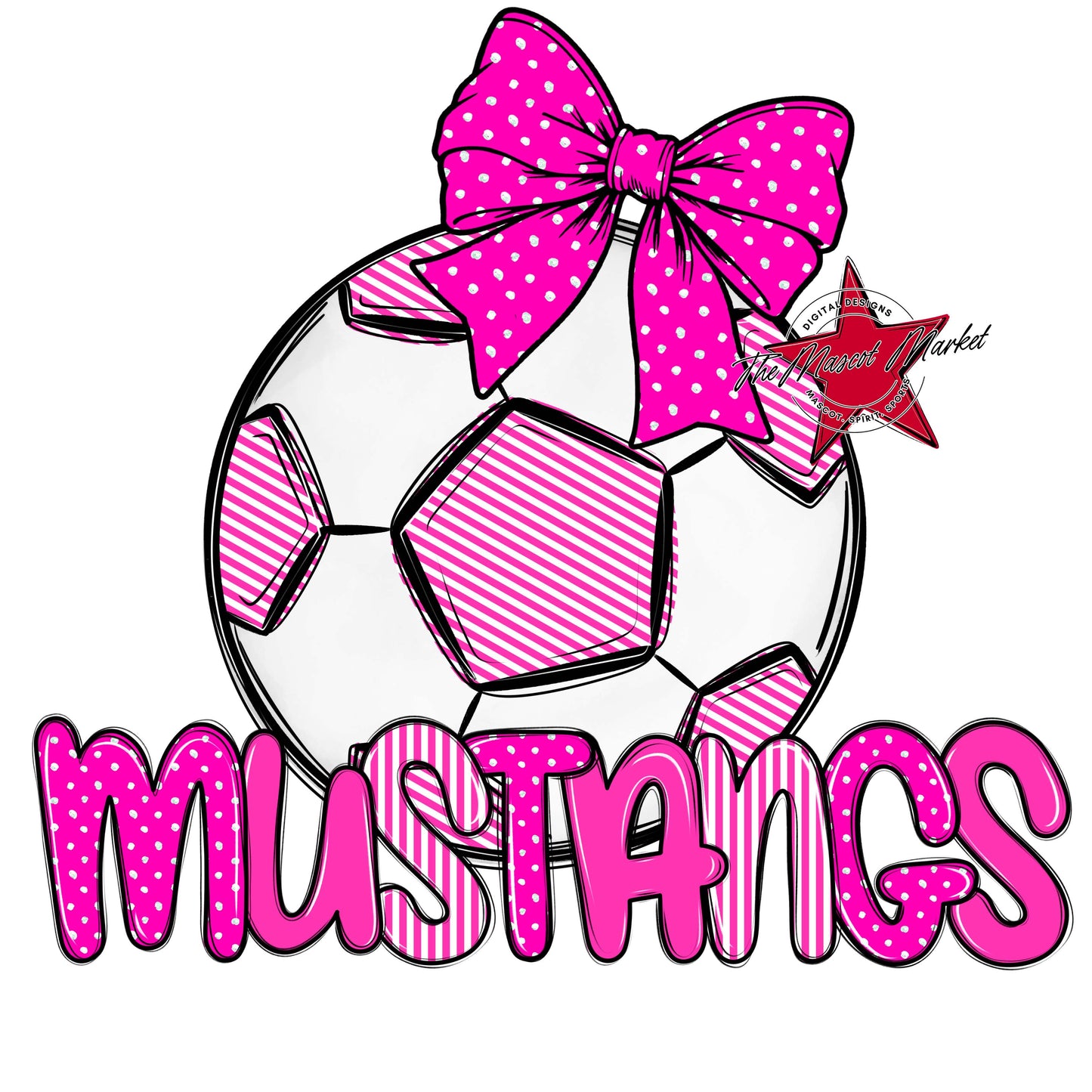 Mustangs Soccer Spirit Design-Pink