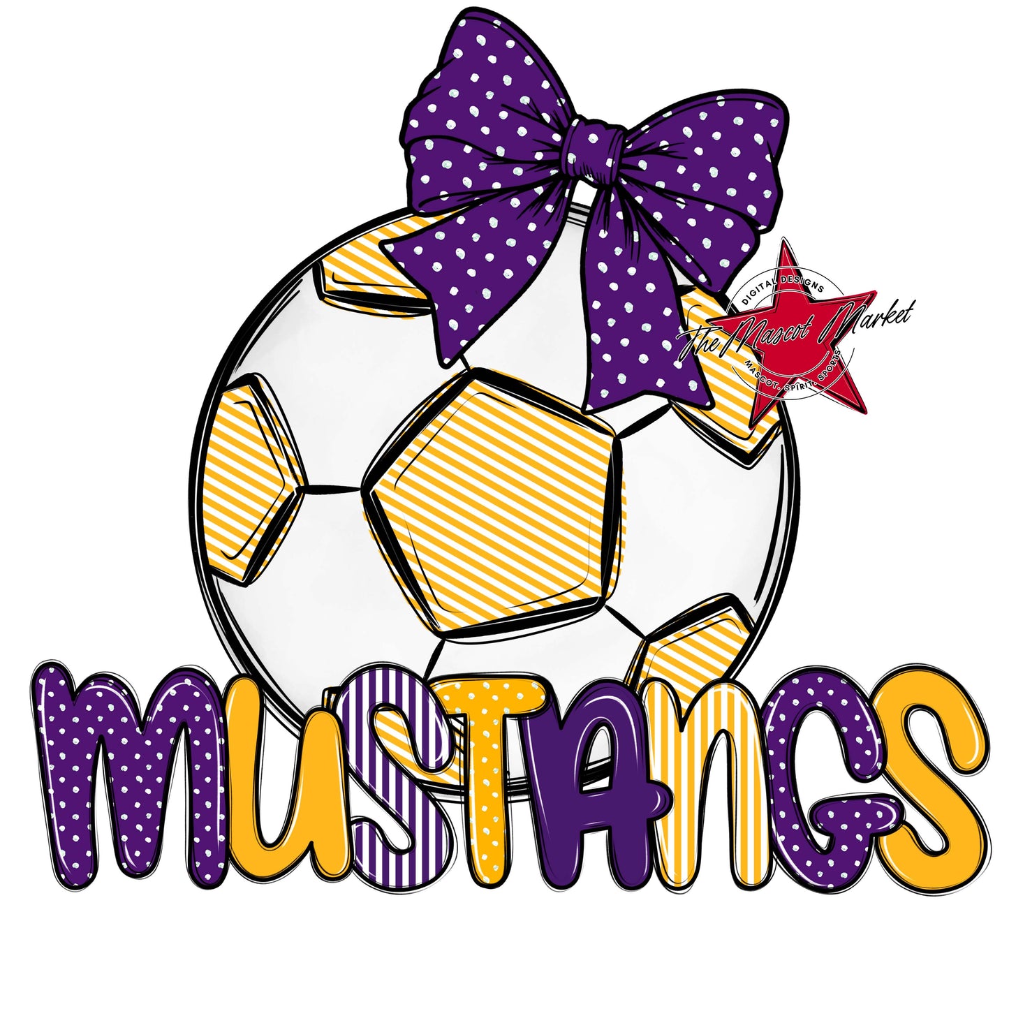 Mustangs Soccer Spirit Design-Purple & Yellow