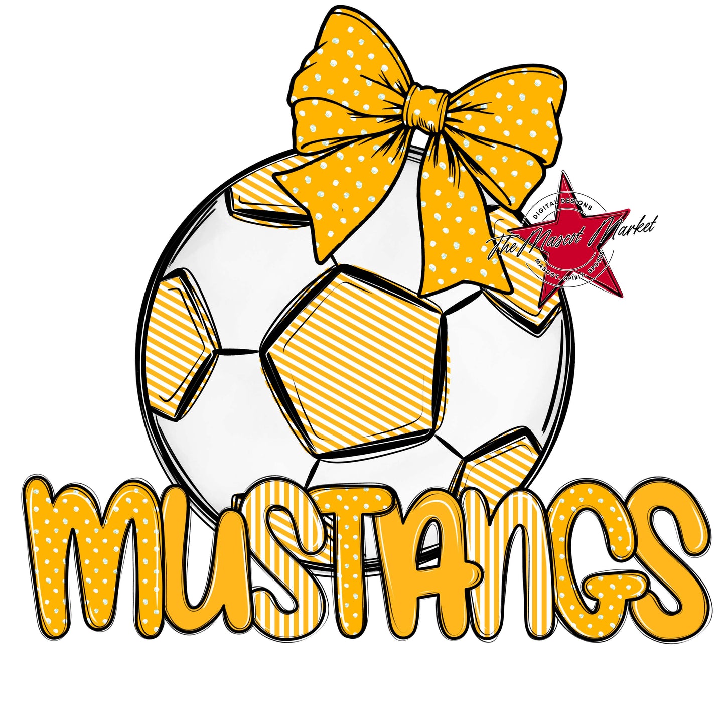 Mustangs Soccer Spirit Design-Yellow