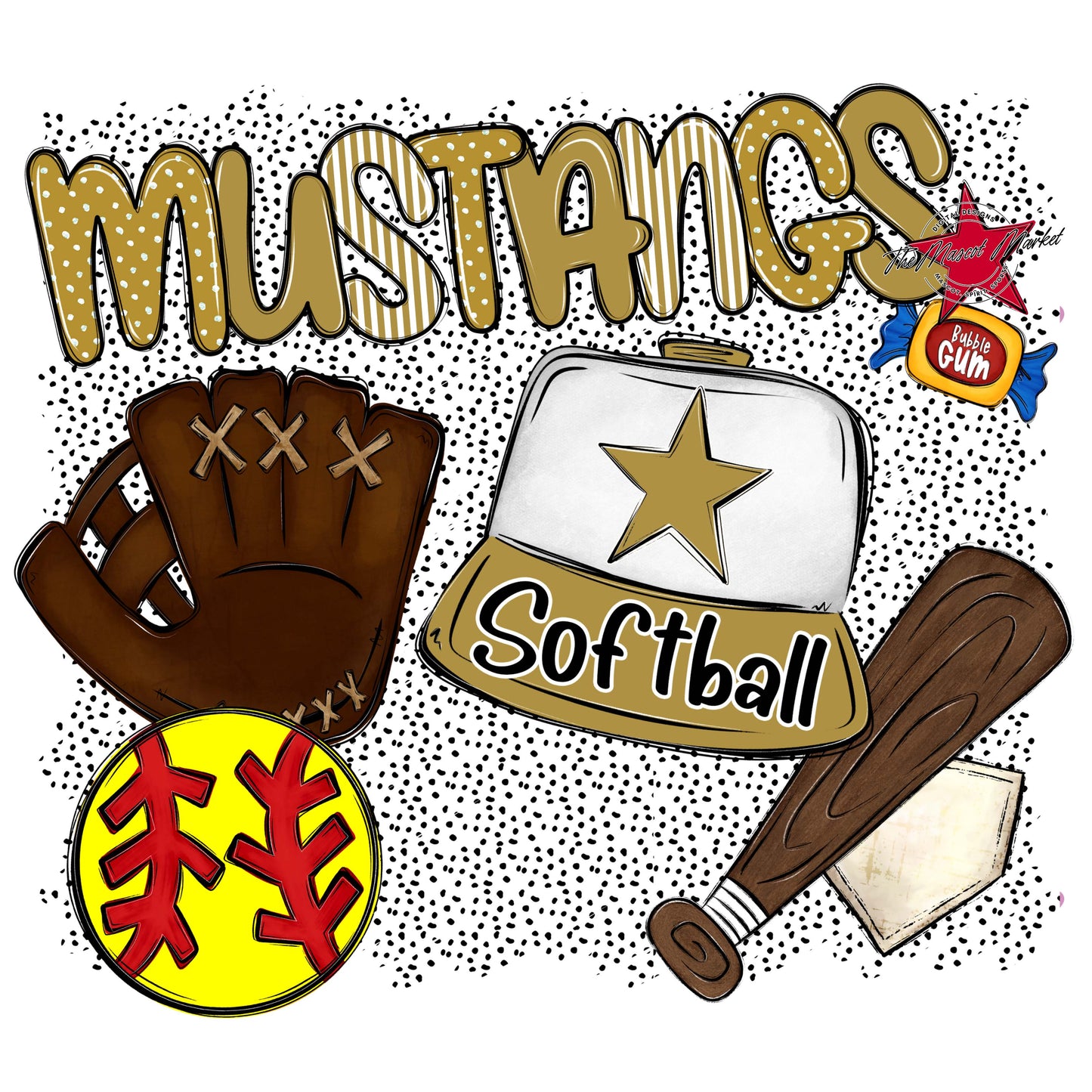Mustangs Softball Spirit-Gold