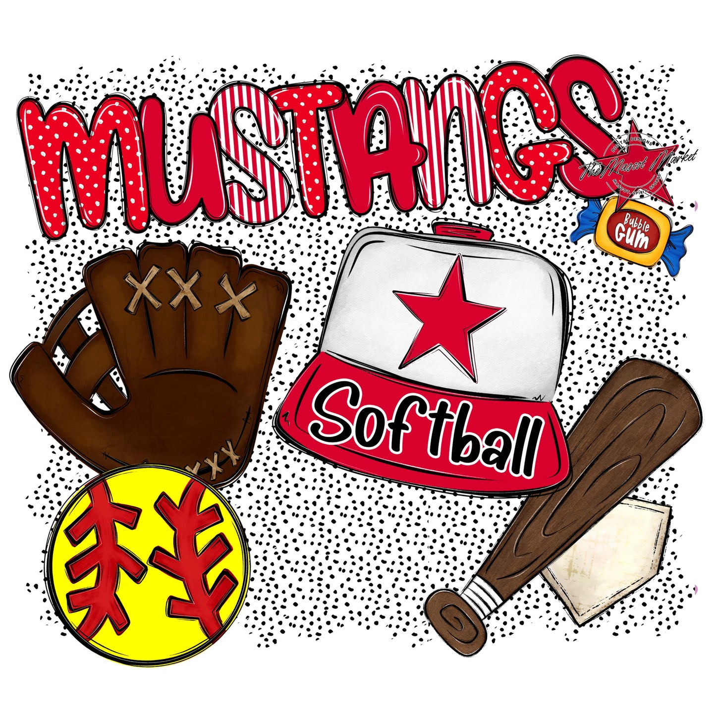 Mustangs Softball Spirit-Red
