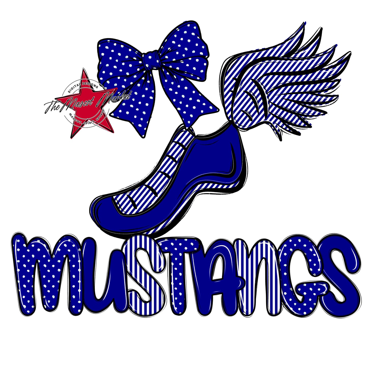 Mustangs Track Spirit Design-Blue