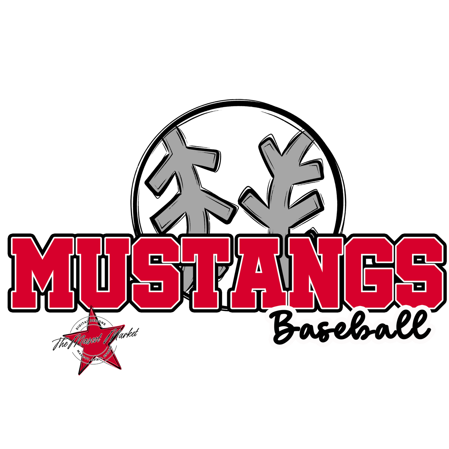 Mustangs Varsity Baseball-Red
