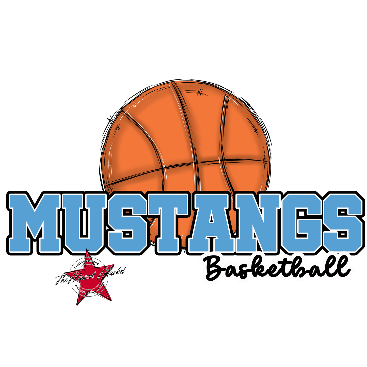 Mustangs Varsity Basketball-Carolina Blue