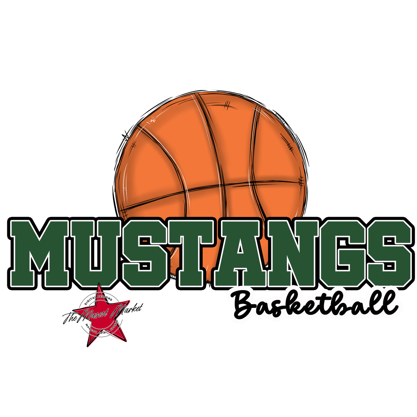 Mustangs Varsity Basketball-Green