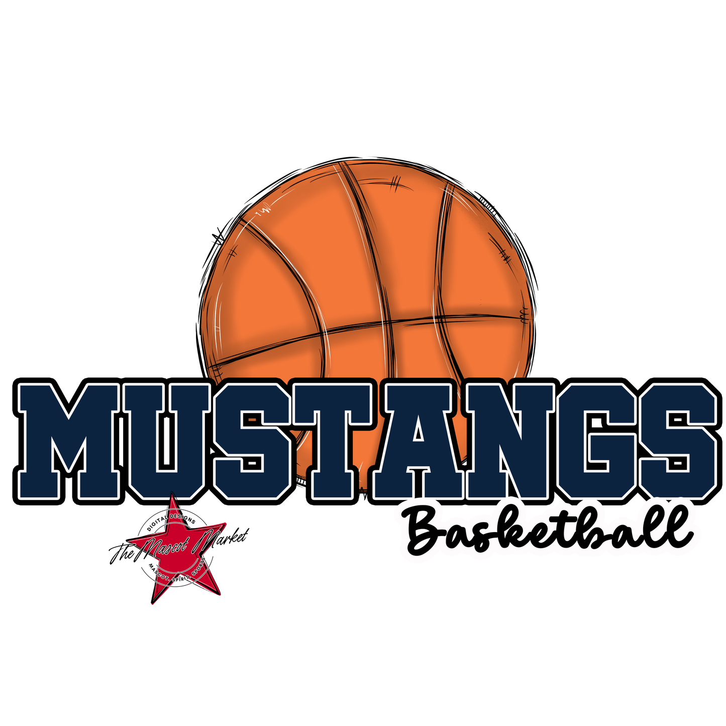 Mustangs Varsity Basketball-Navy