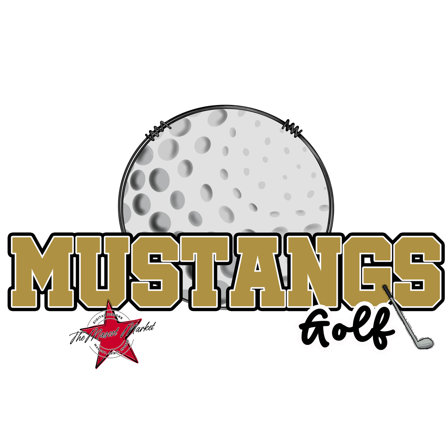 Mustangs Varsity Golf-Gold