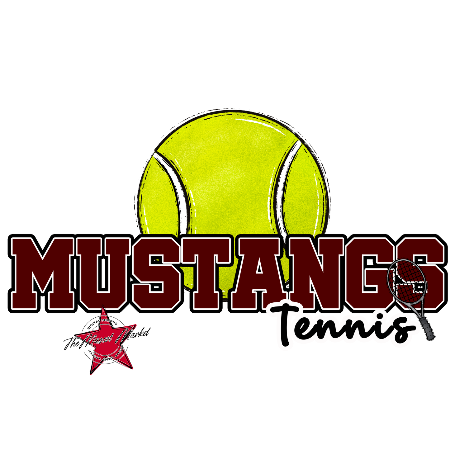 Mustangs Varsity Tennis-Maroon