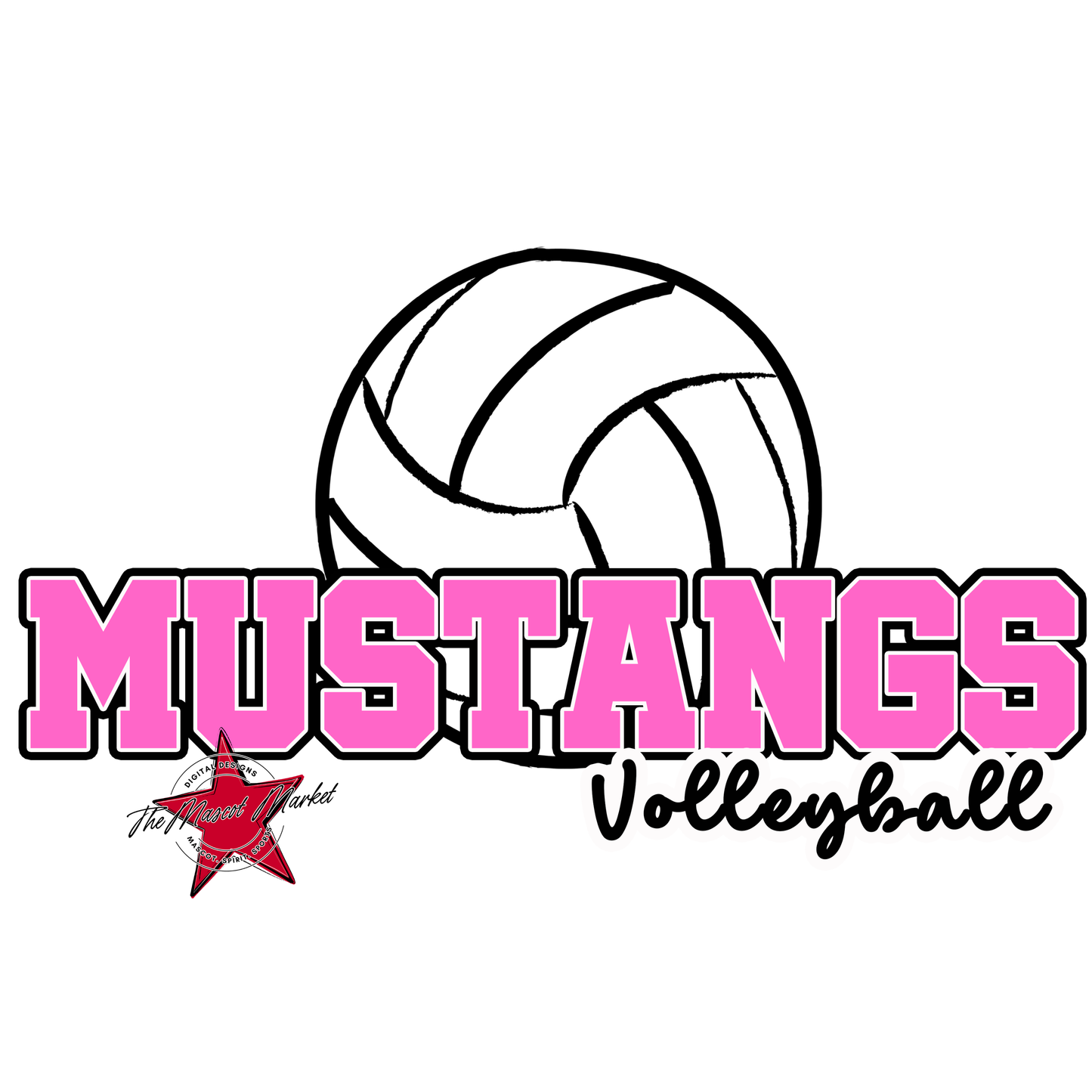 Mustangs Varsity Volleyball-Baby Pink