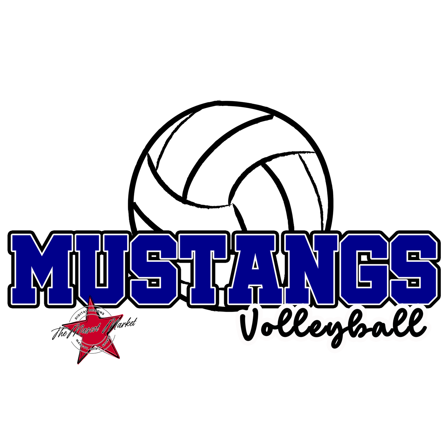 Mustangs Varsity Volleyball-Blue