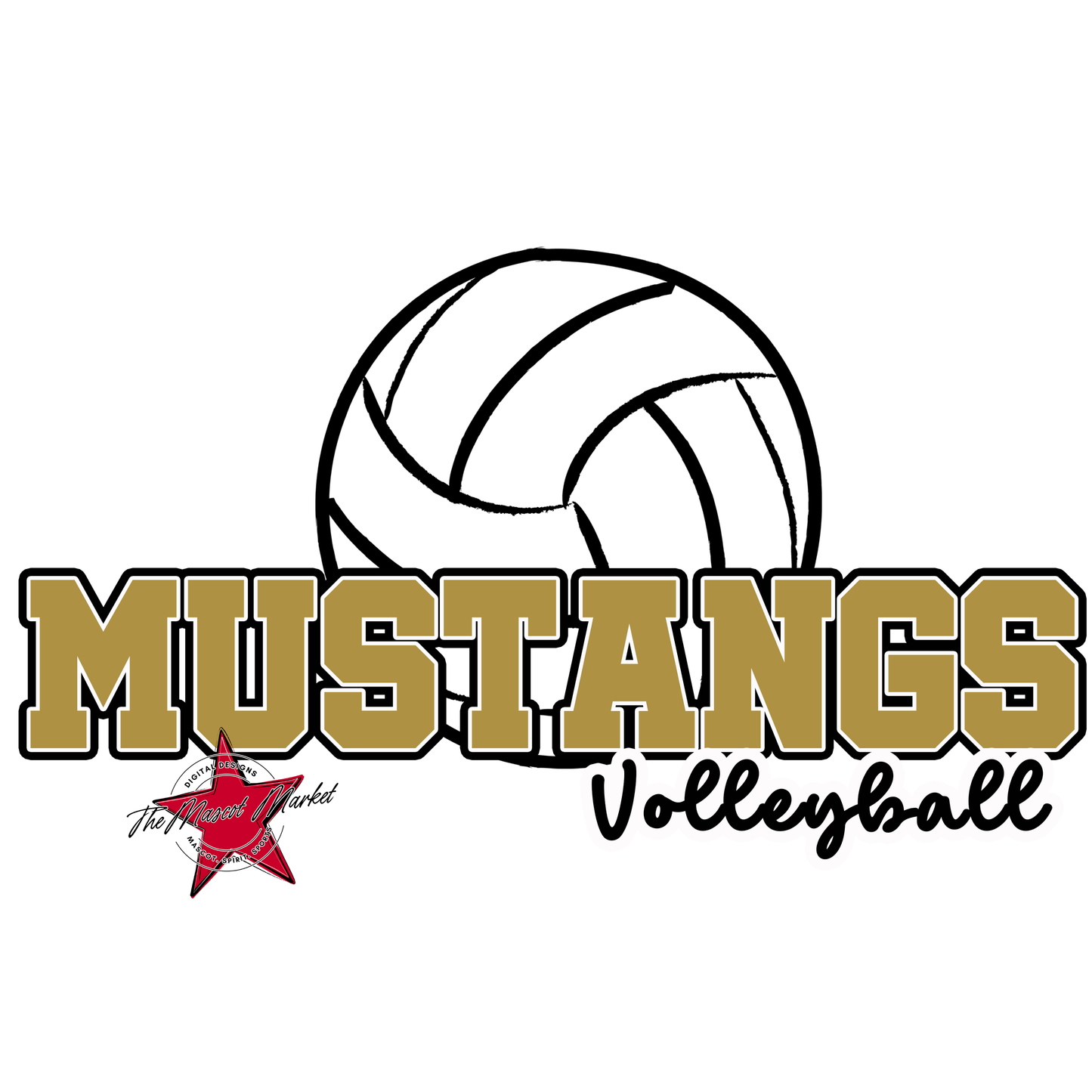 Mustangs Varsity Volleyball-Gold