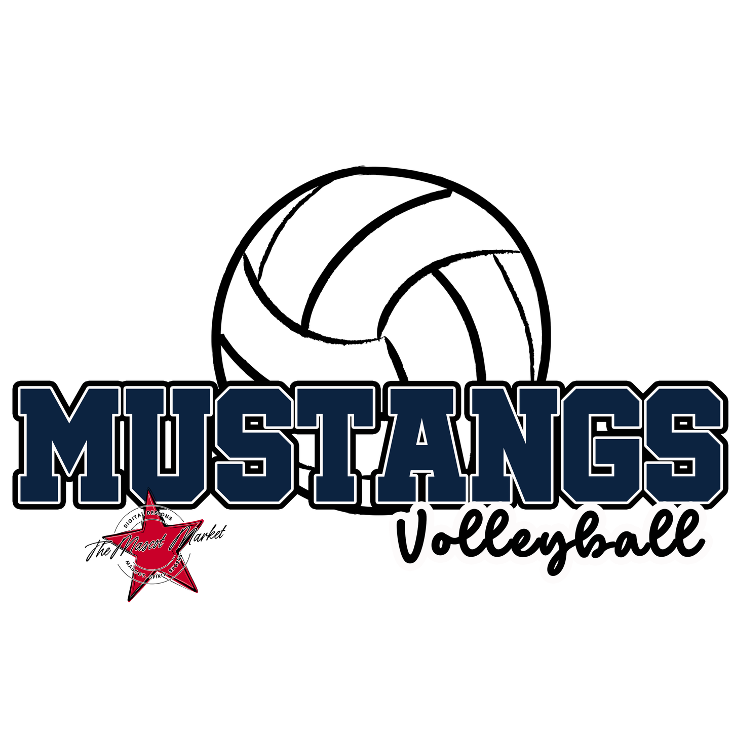 Mustangs Varsity Volleyball-Navy