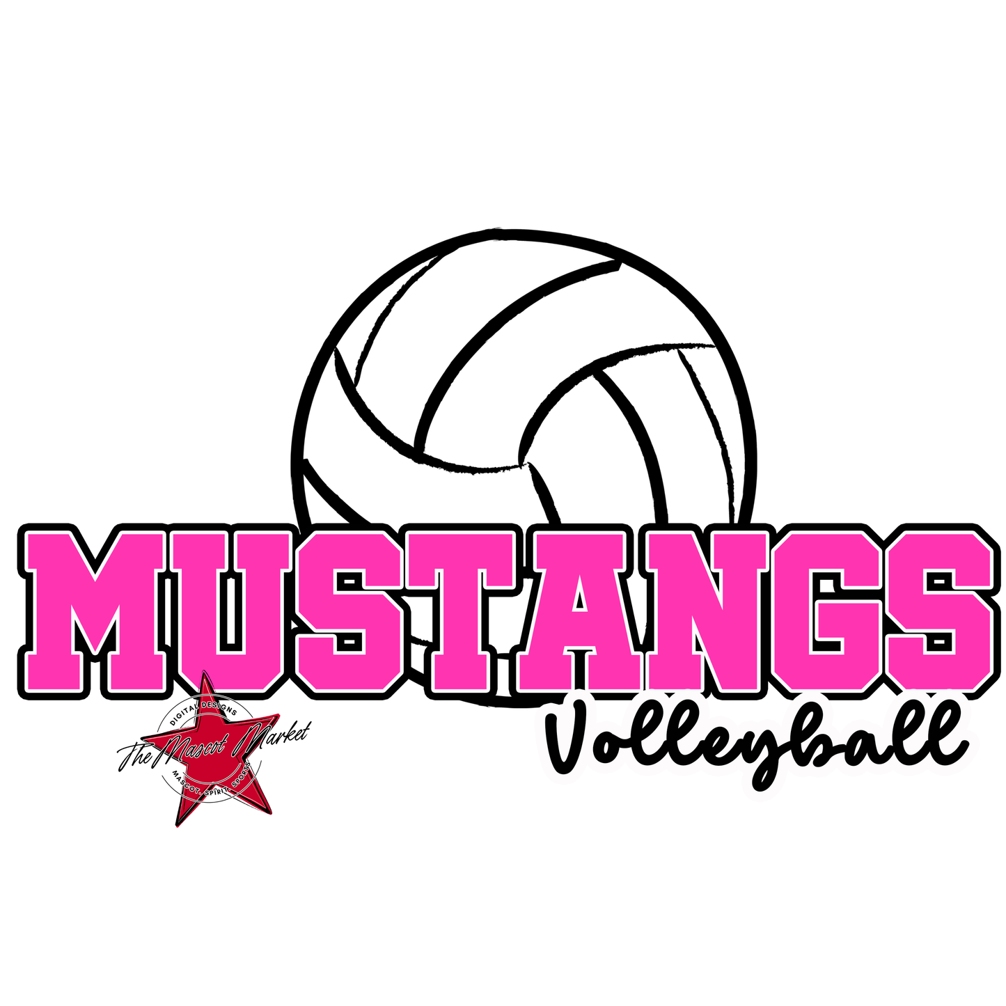 Mustangs Varsity Volleyball-Pink