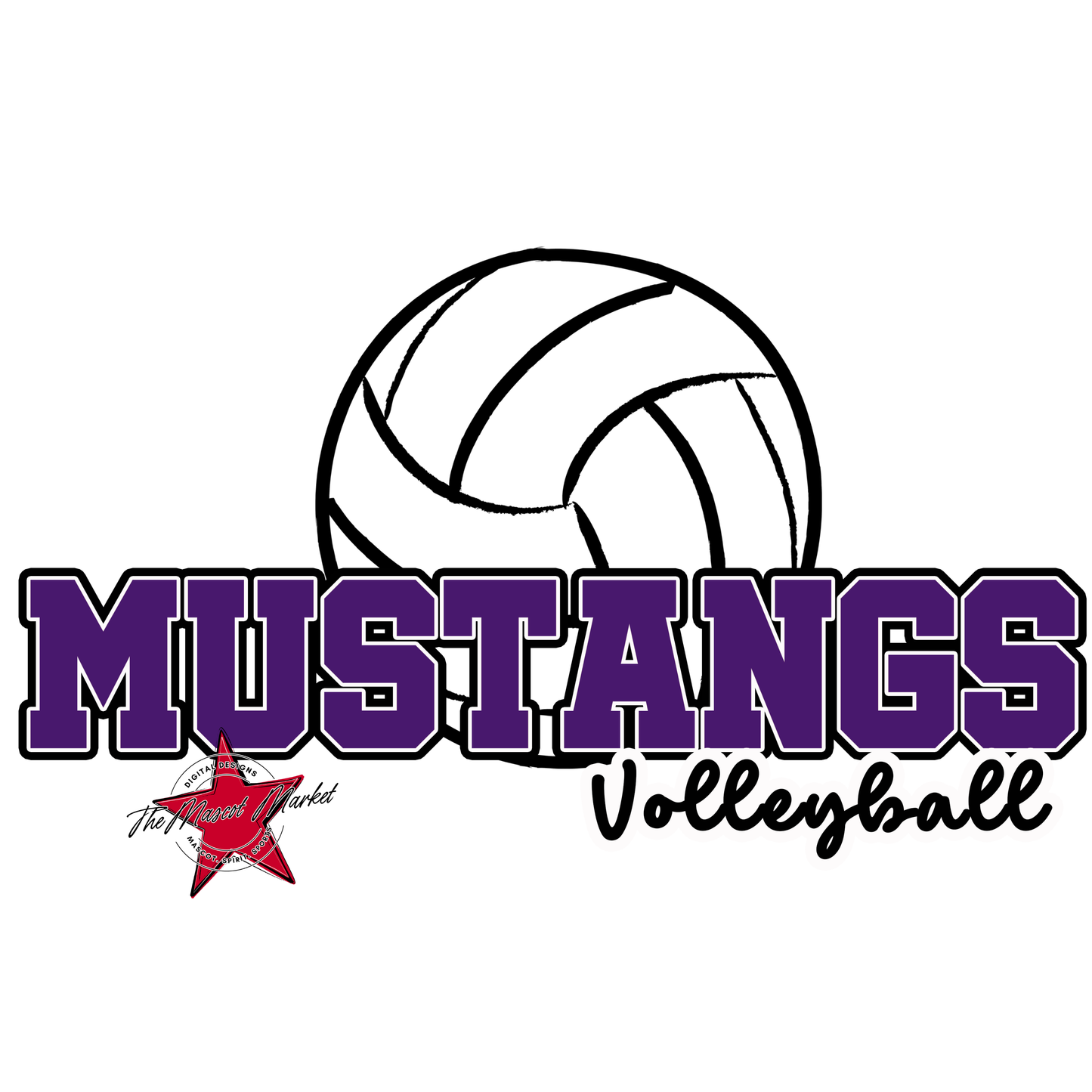 Mustangs Varsity Volleyball-Purple