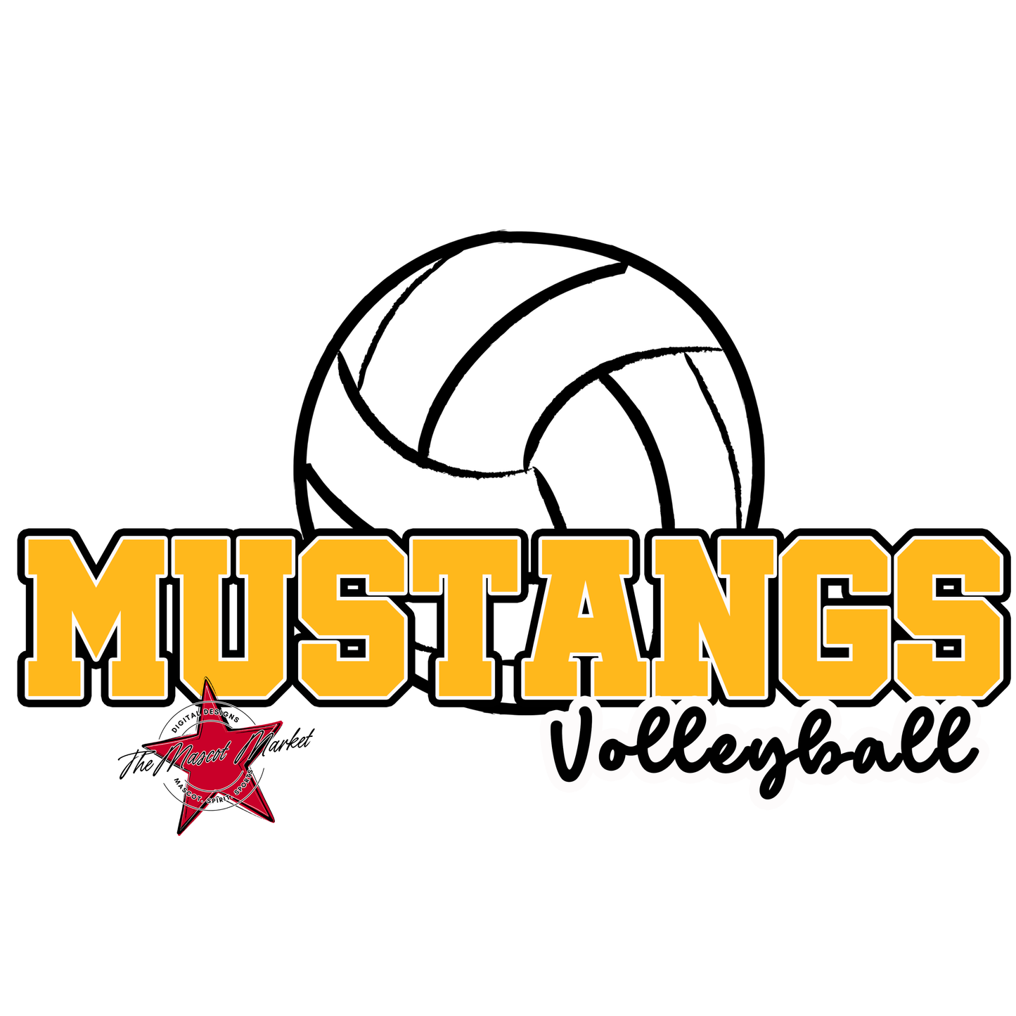 Mustangs Varsity Volleyball-Yellow