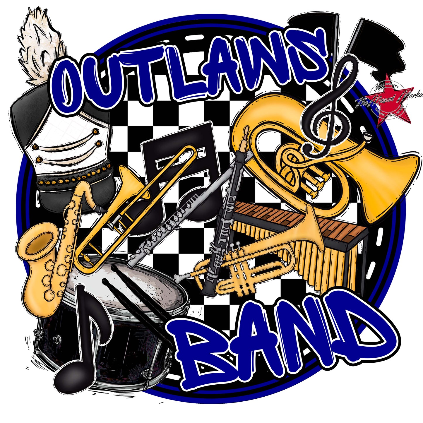 Outlaws Circle Band Frame-Blue