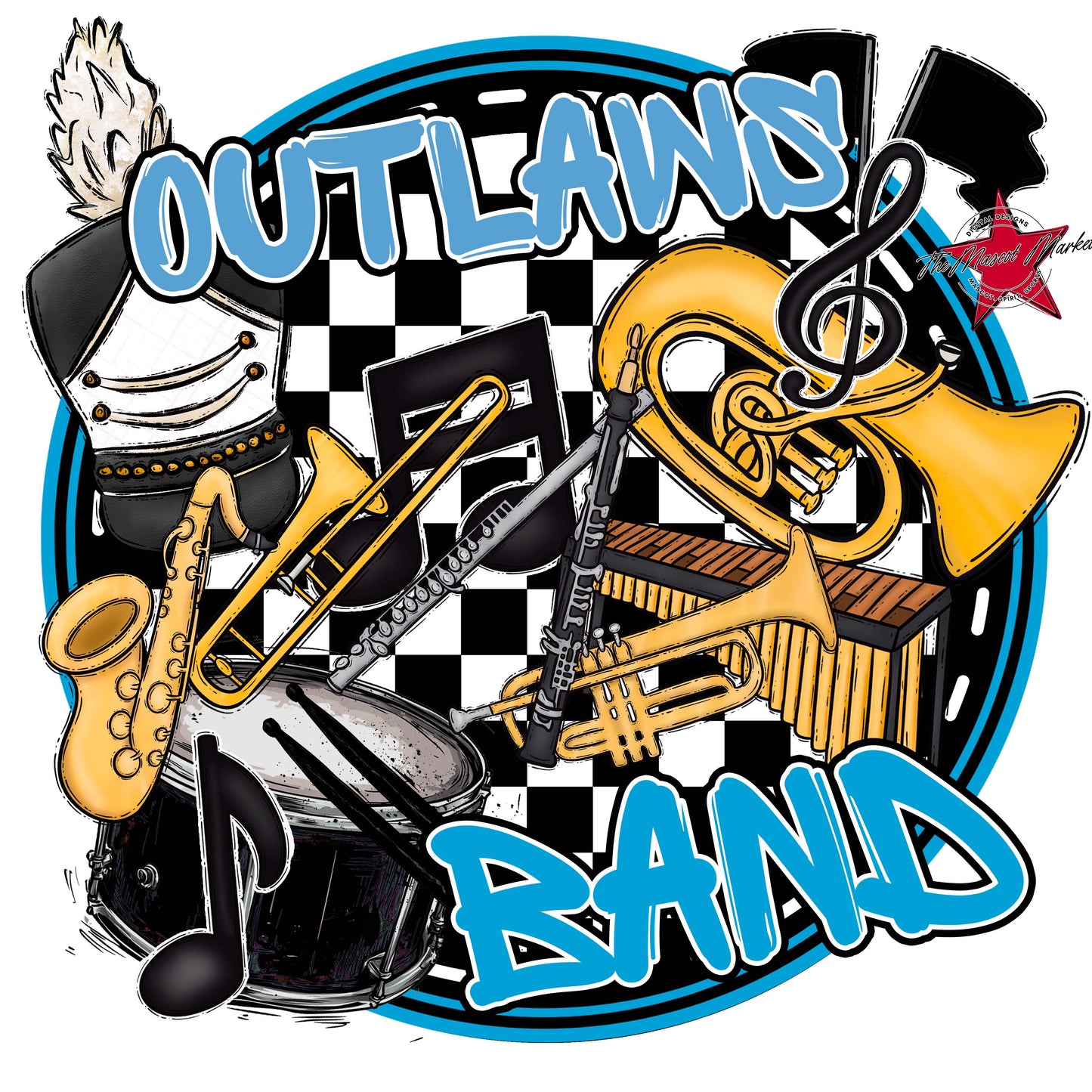 Outlaws Circle Band Frame-Carolina Blue