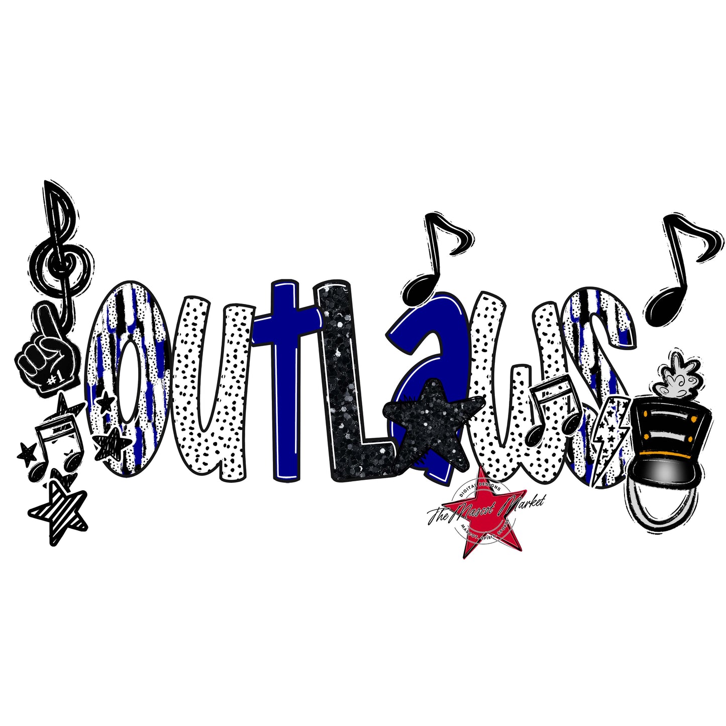 Outlaws Band Scrape-Blue