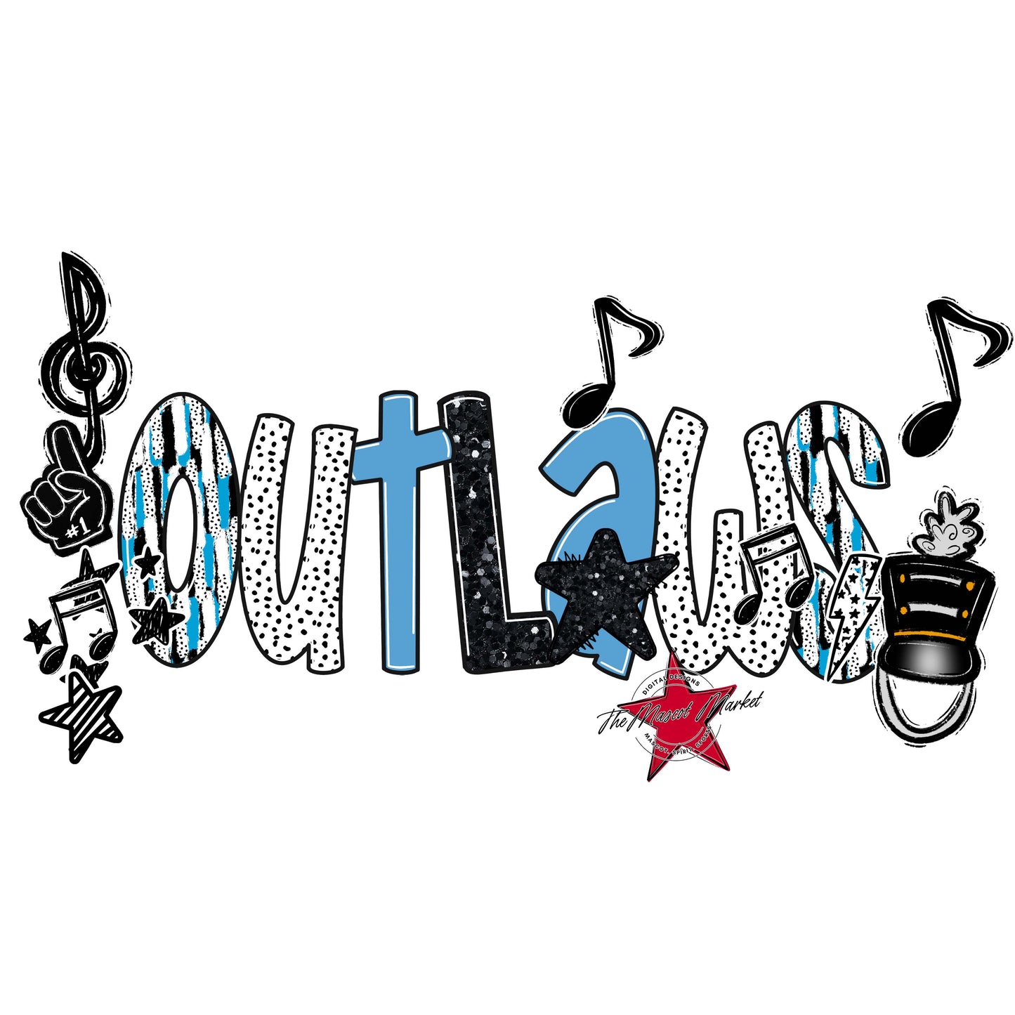 Outlaws Band Scrape-Carolina Blue