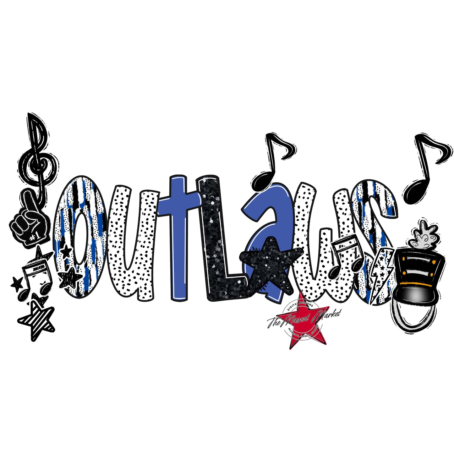 Outlaws Band Scrape-Off Blue