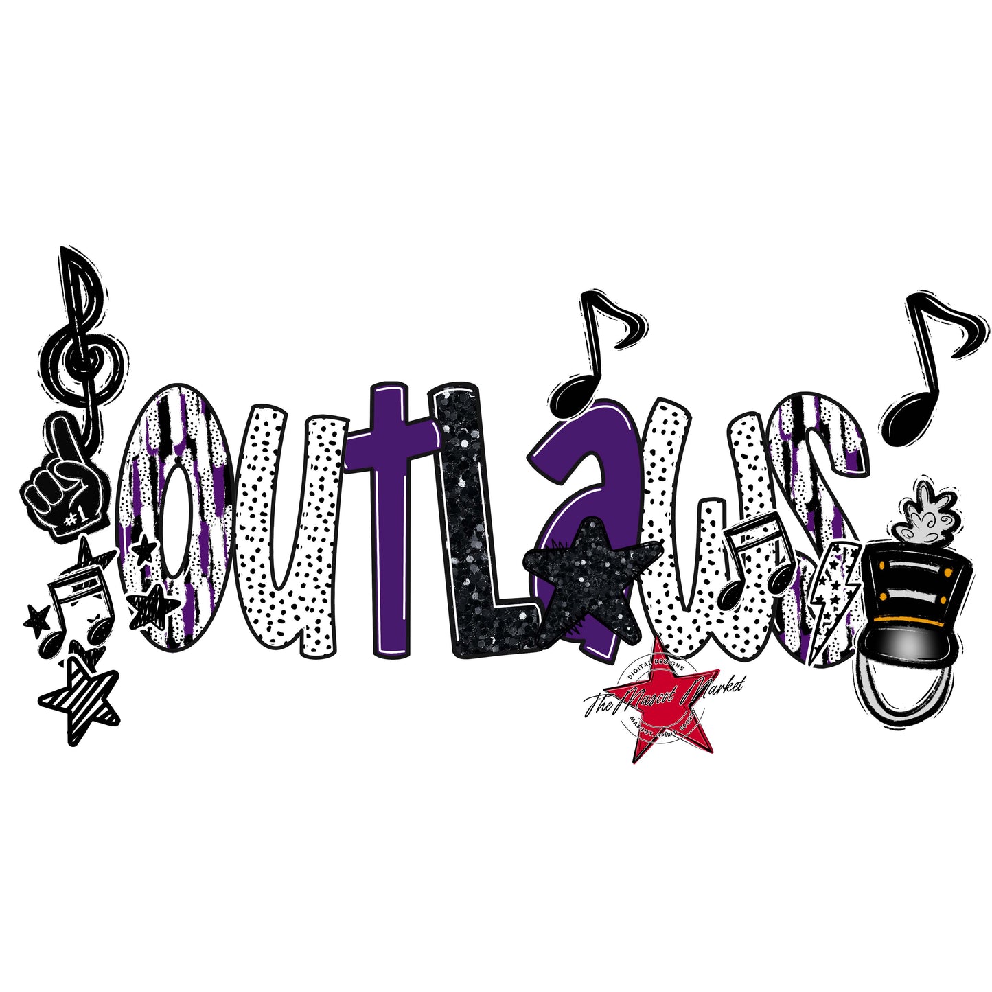 Outlaws Band Scrape-Purple