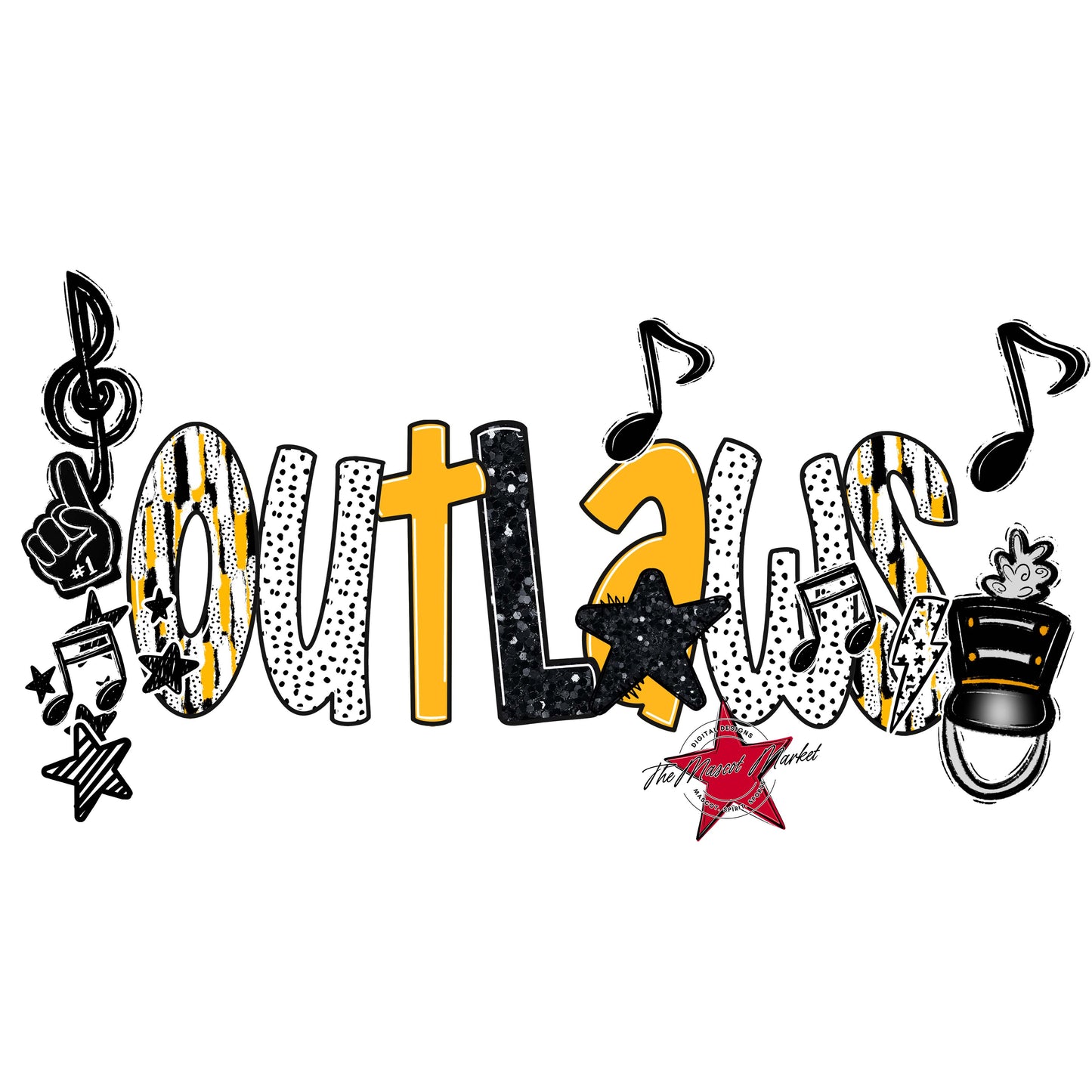 Outlaws Band Scrape-Yellow