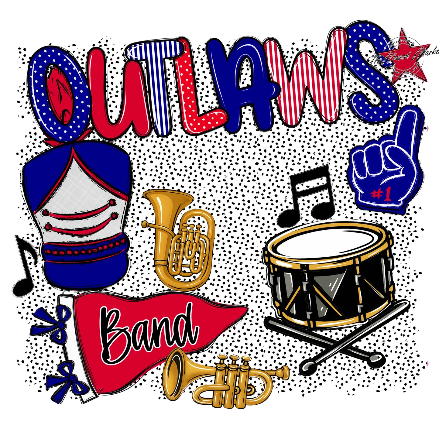 Outlaws Band Spirit-Blue & Red
