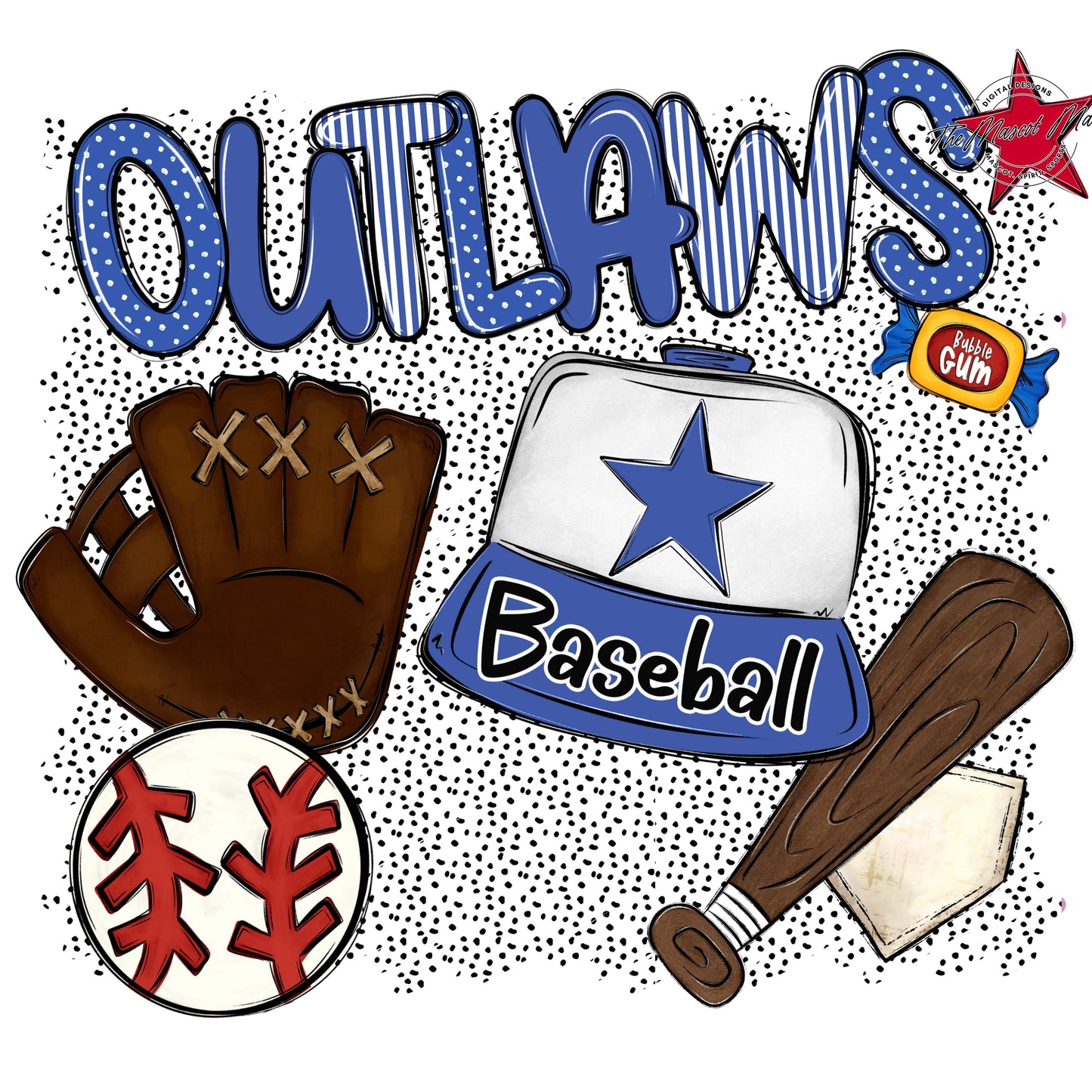 Outlaws Baseball Spirit-Off Blue