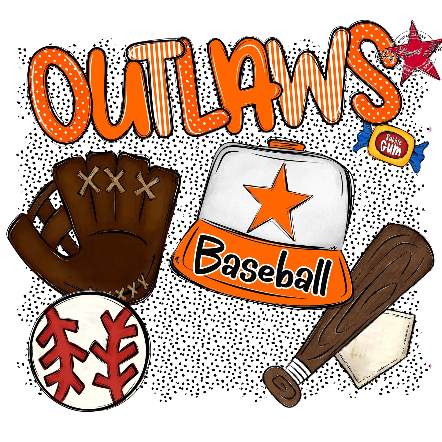 Outlaws Baseball Spirit-Orange