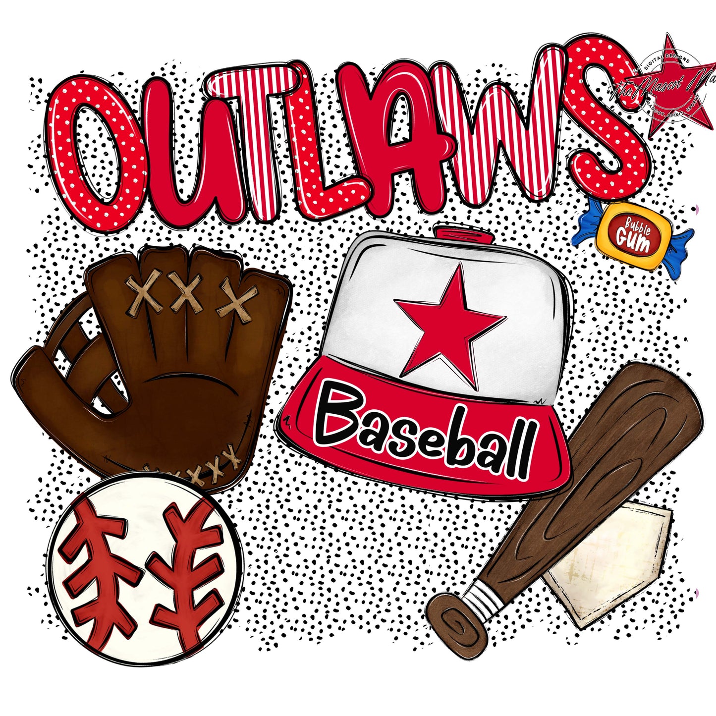 Outlaws Baseball Spirit-Red