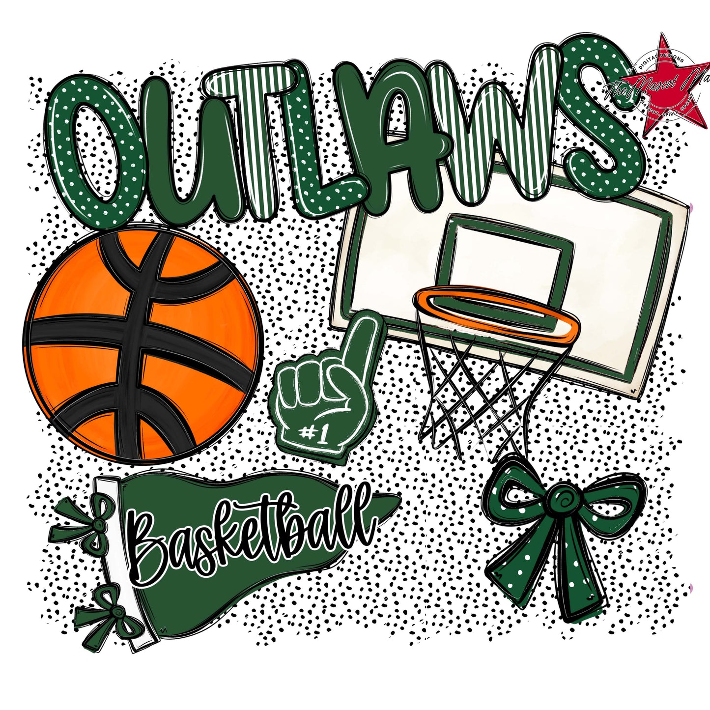 Outlaws Basketball Spirit-Green