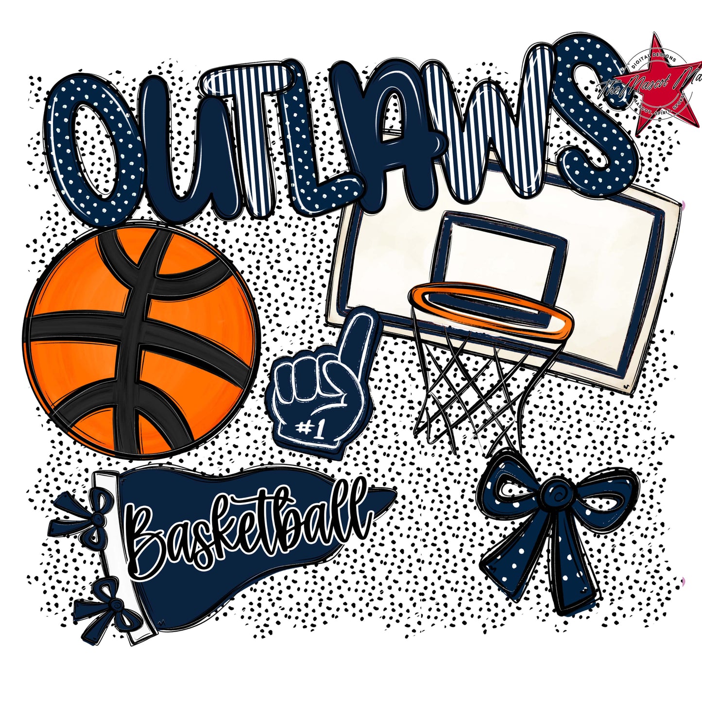 Outlaws Basketball Spirit-Navy