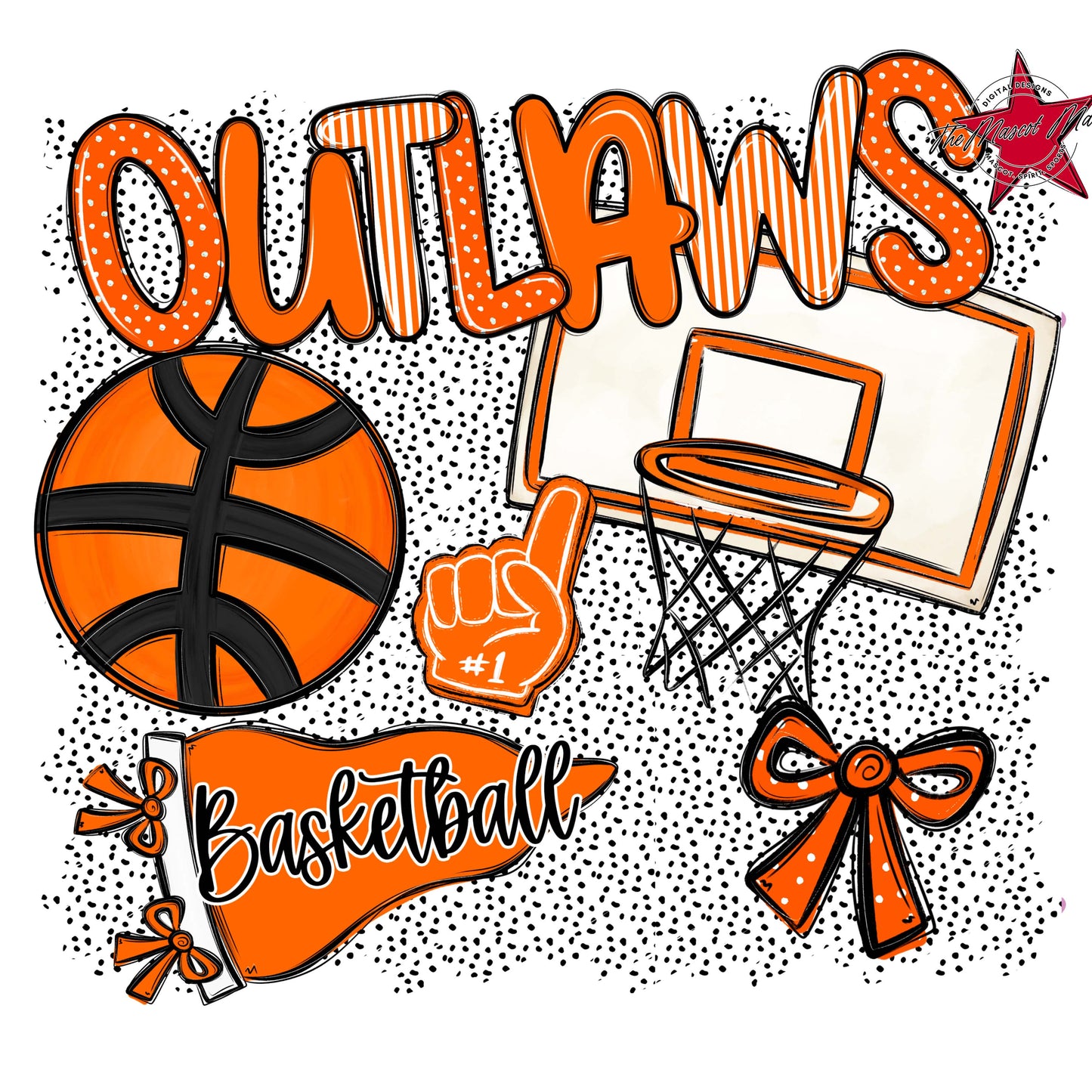 Outlaws Basketball Spirit-Orange