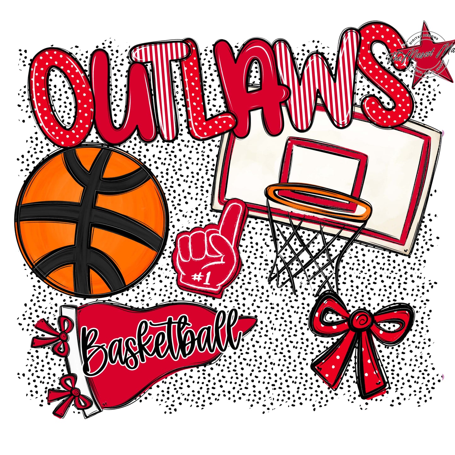 Outlaws Basketball Spirit-Red