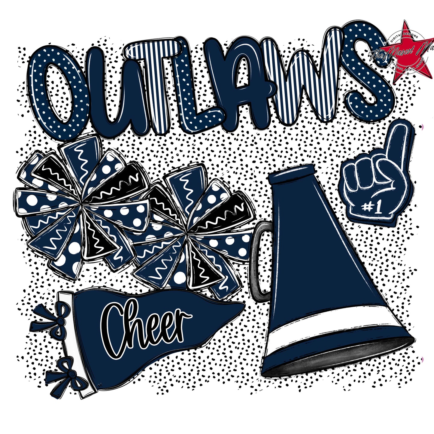 Outlaws Cheer Spirit-Navy