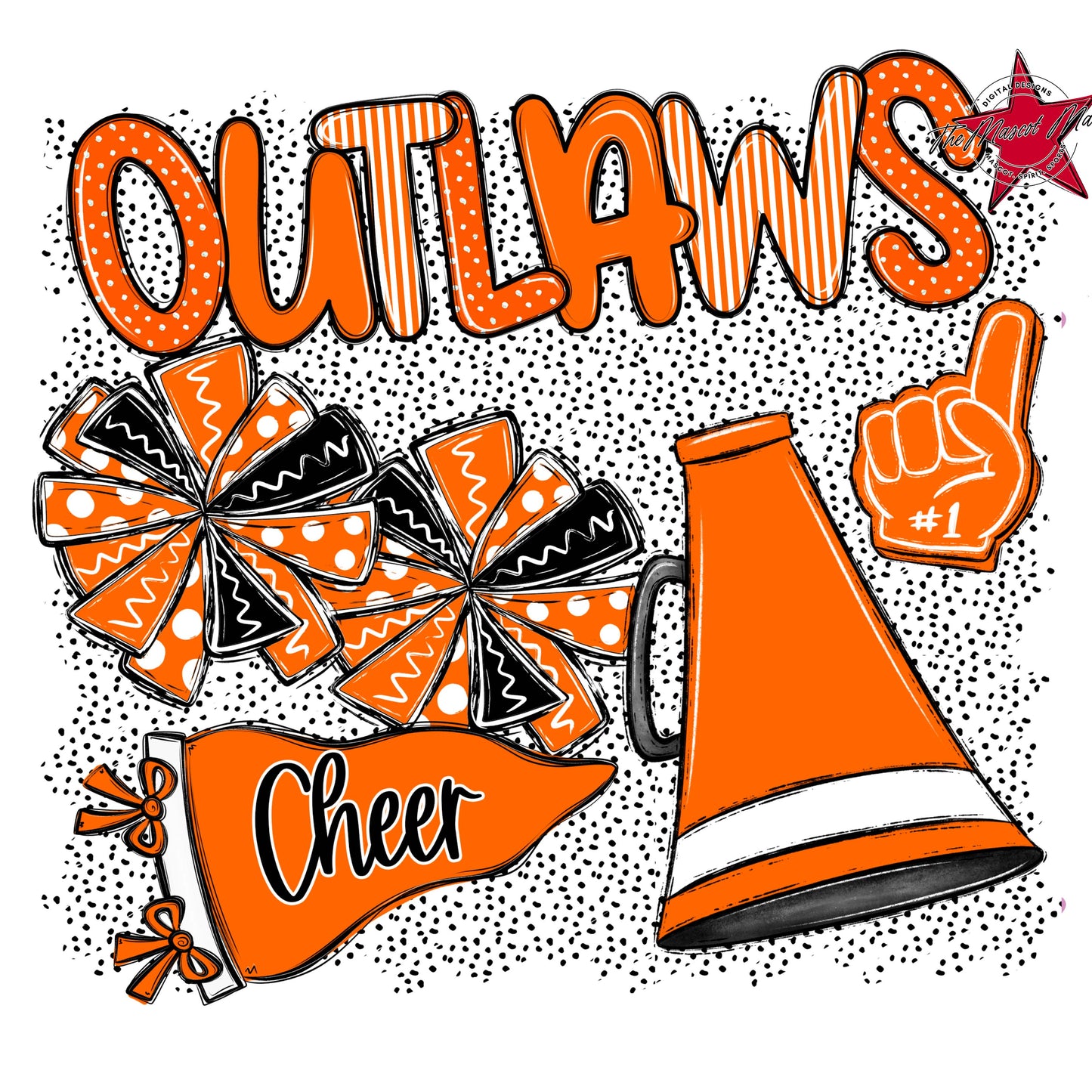 Outlaws Cheer Spirit-Orange