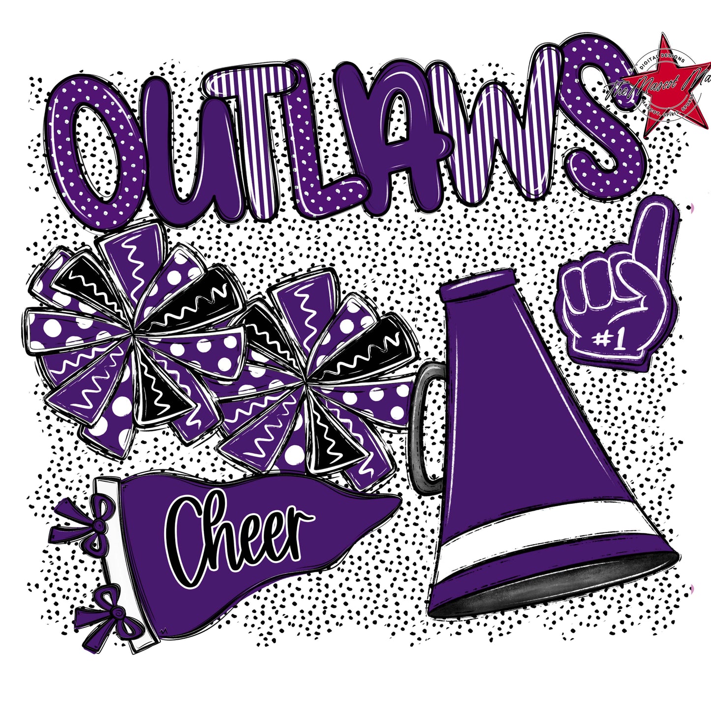 Outlaws Cheer Spirit-Purple