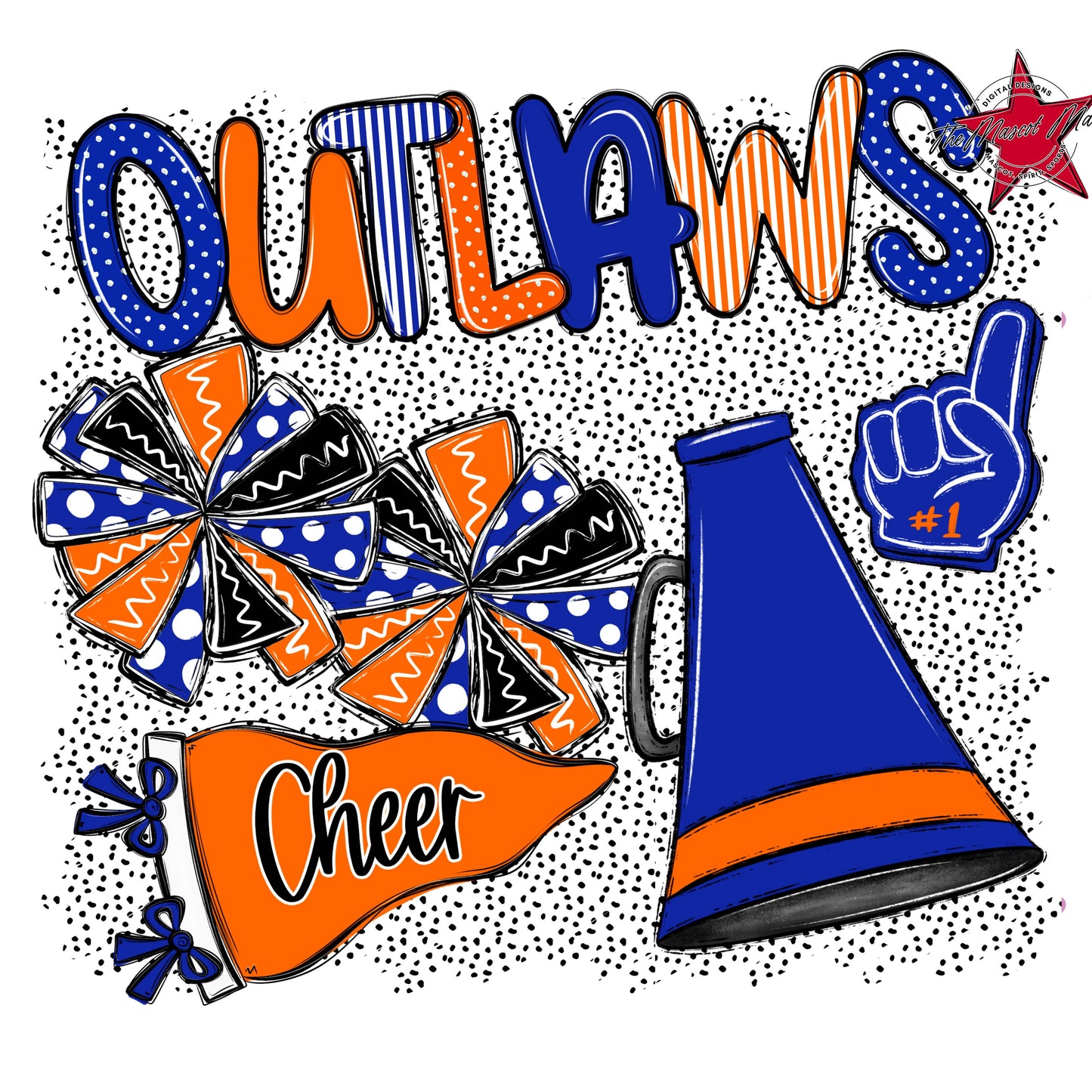 Outlaws Cheer Spirit-Royal Blue & Orange