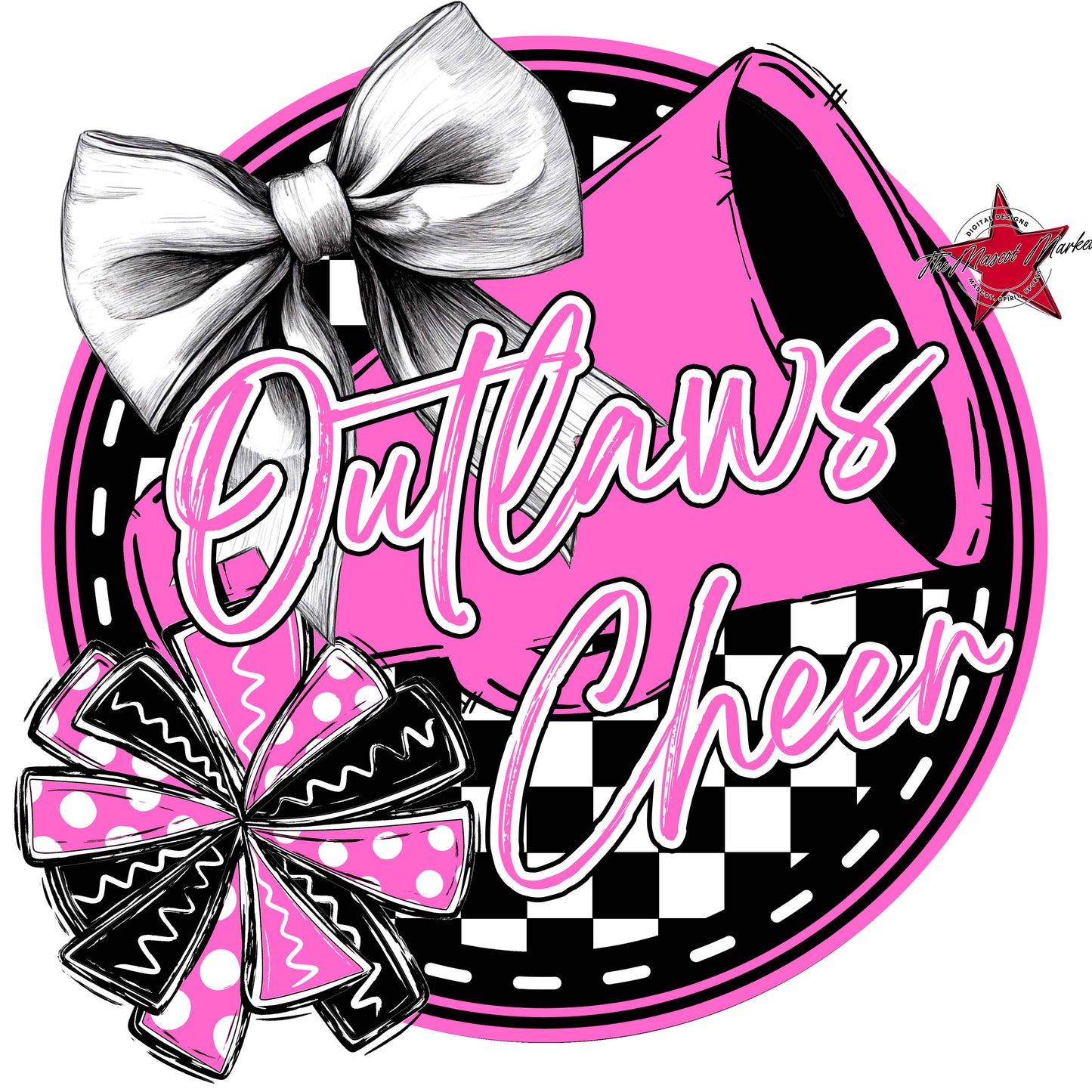 Outlaws Circle Cheer Frame-Baby Pink