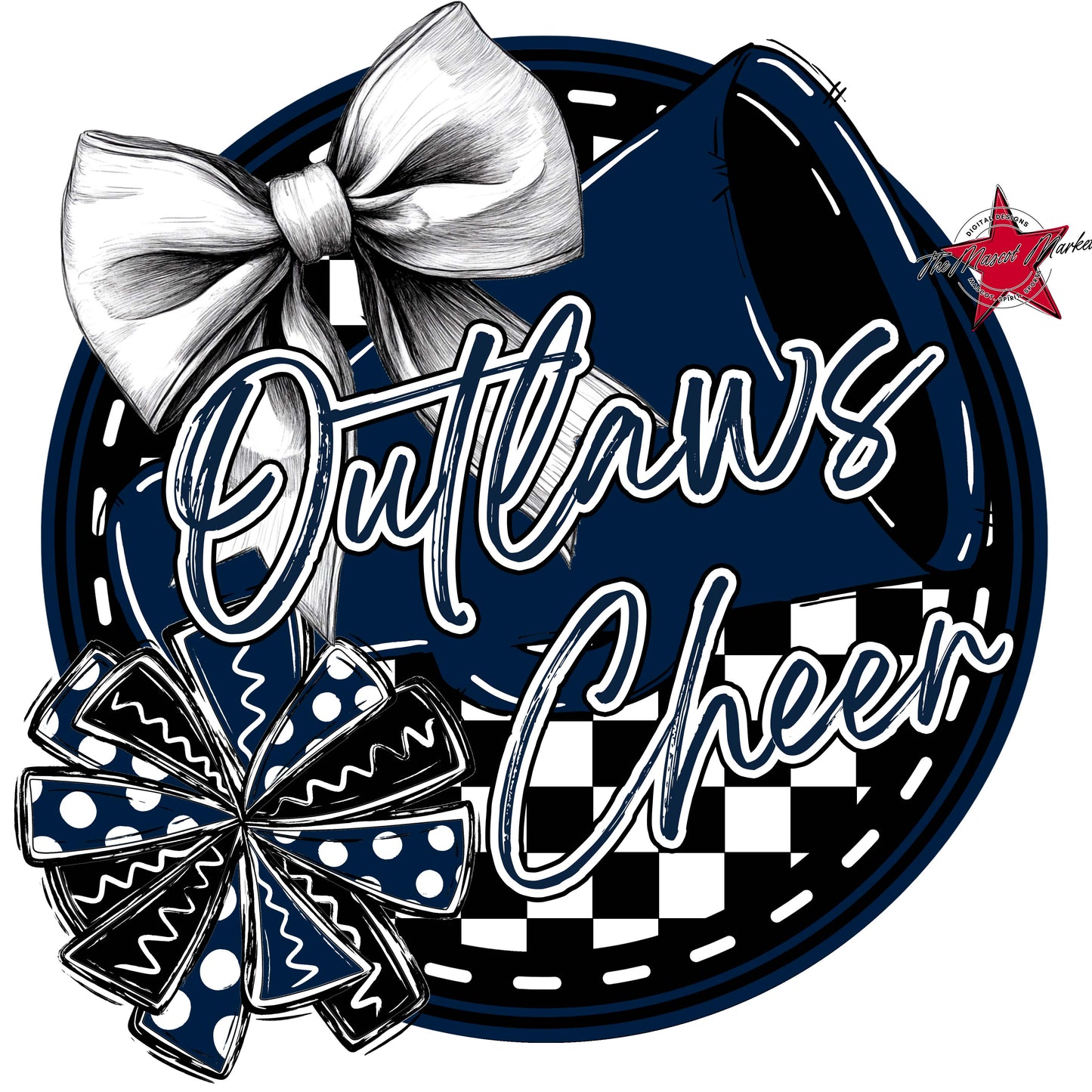 Outlaws Circle Cheer Frame-Navy