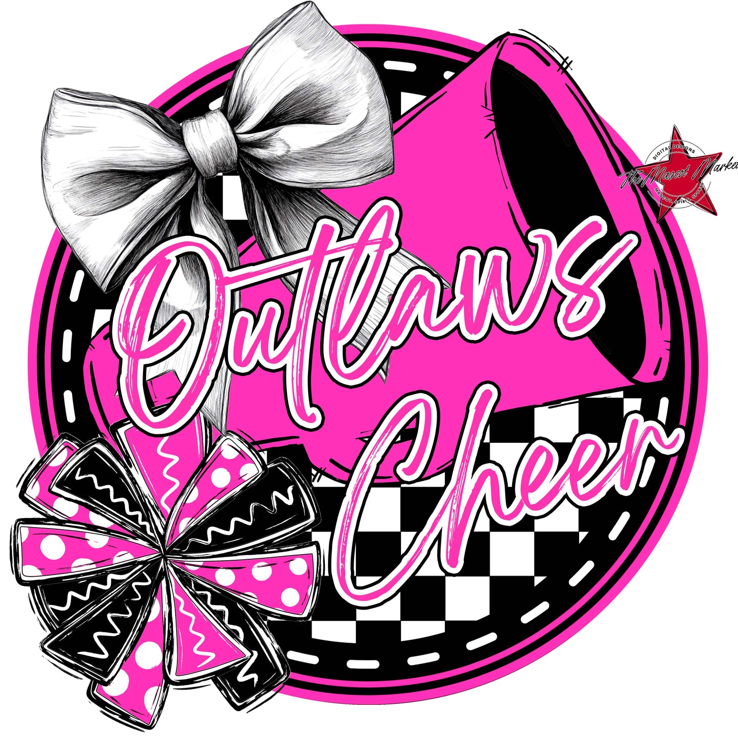 Outlaws Circle Cheer Frame-Pink