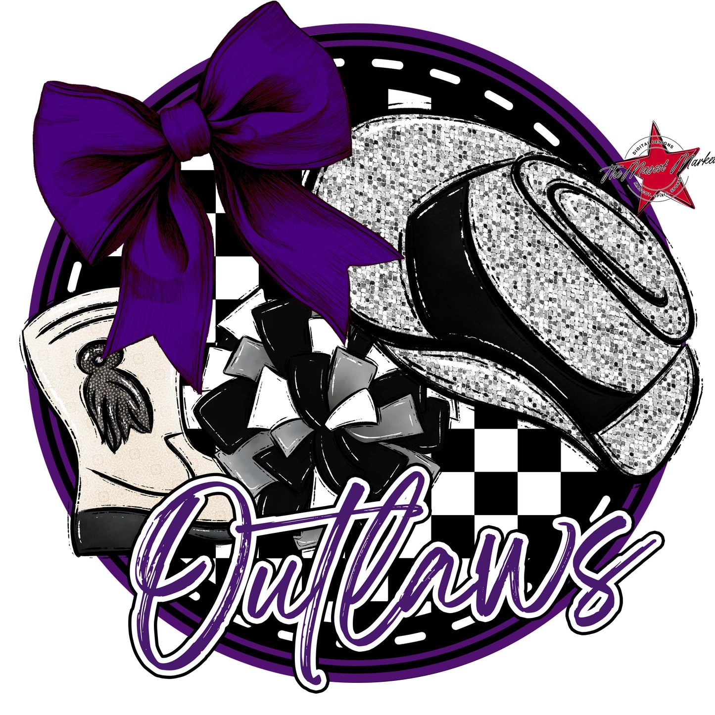 Outlaws Circle Drillteam Frame-Purple