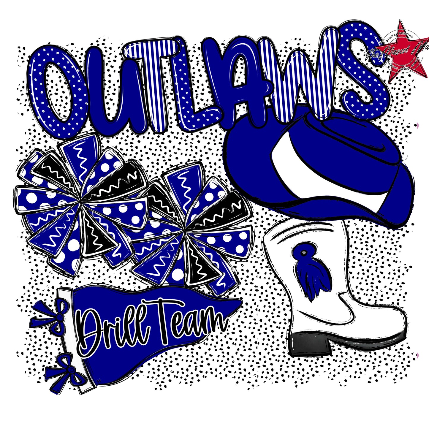 Outlaws Drillteam Spirit-Blue