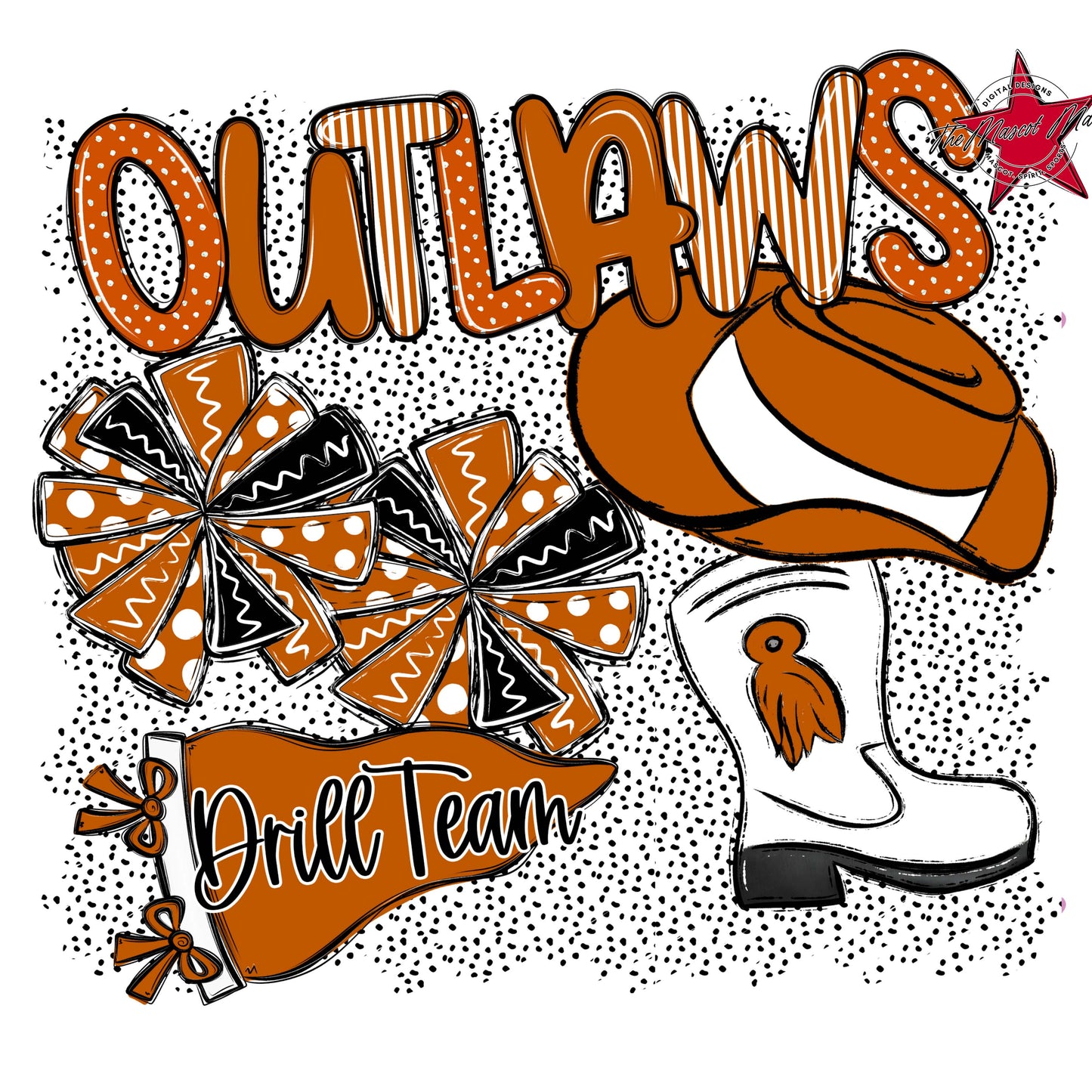 Outlaws Drillteam Spirit-Burnt Orange