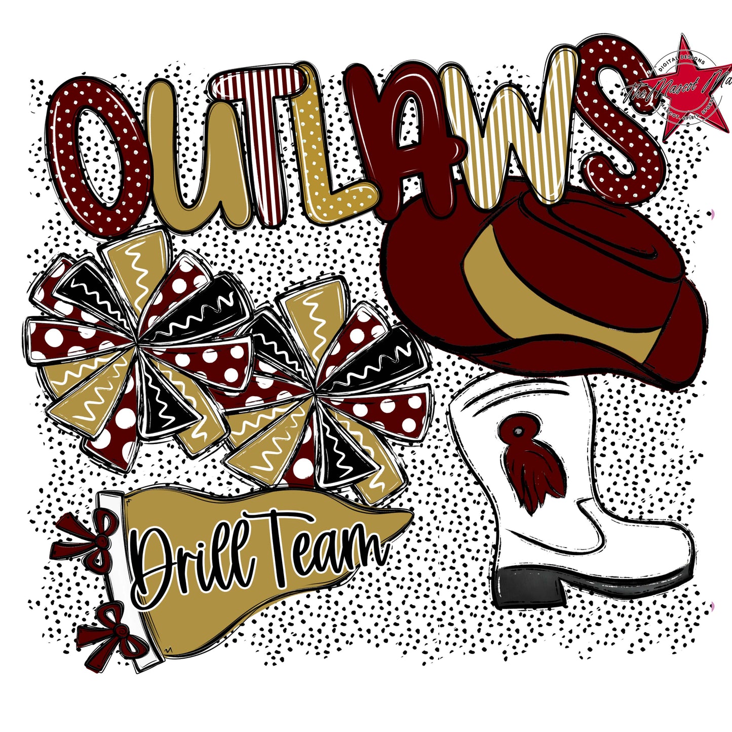 Outlaws Drillteam Spirit-Maroon & Gold
